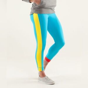 Lululemon Amped Crop in Spry Blue / Sizzle / Love Red